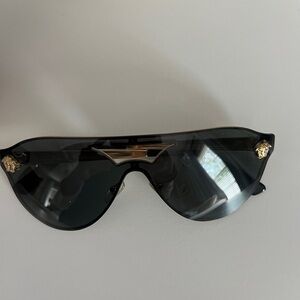 Versace Black Sunglasses with Gold Medusa Accents